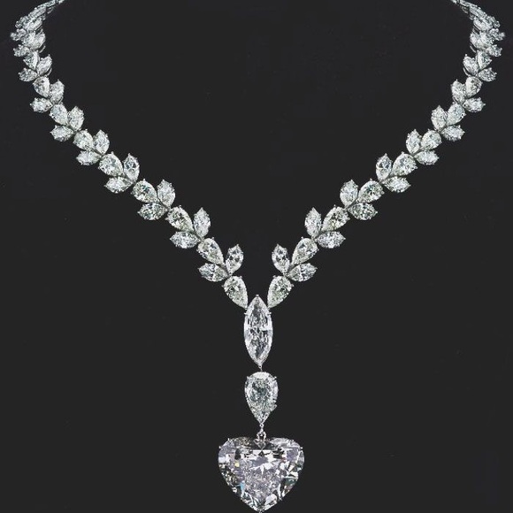 Nextnecklace Jewelry - Heart Cut White Sapphire Pendant Necklace 925 Sterling Silver